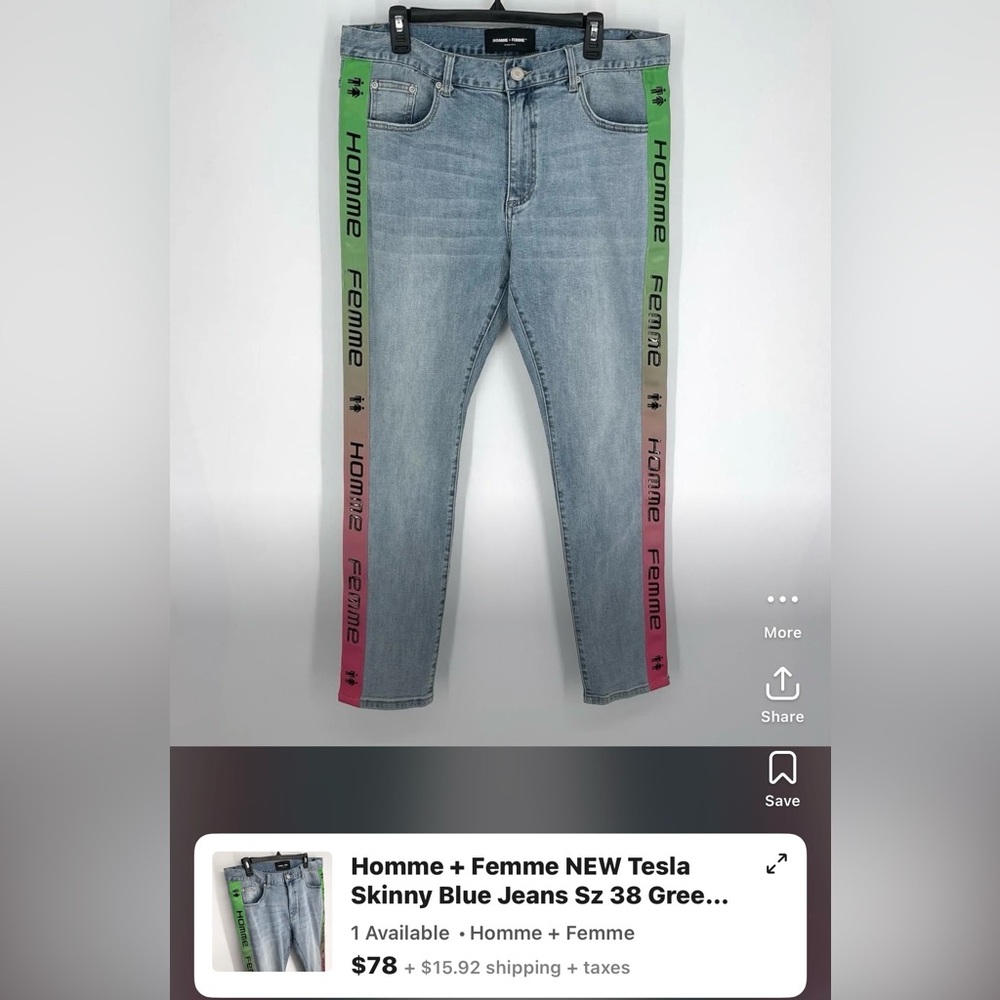 Homme Femme new size 30 Blue Skinny Jeans